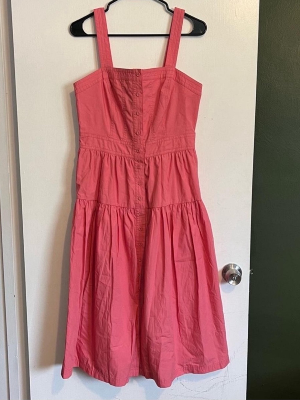 NWT Banana Republic Seaside pink Poplin Tiered Ruffle Dress 
size 6P
